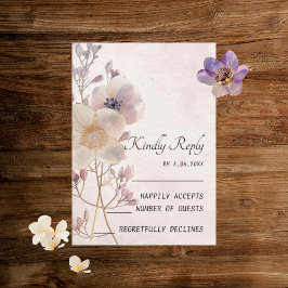 Bröllop OSA för vattenfärgsFaye-Blommigt Inbjudningar