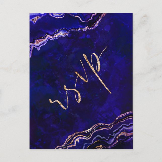 Bröllop OSA för vattenfärgsgeode Modern calligrafi Vykort (Framsida)