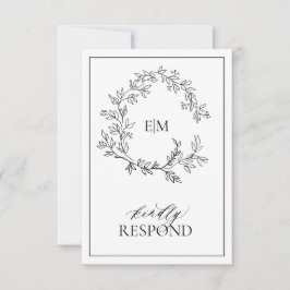 Bröllop OSA för vit svartvit Vapensköld, monogram