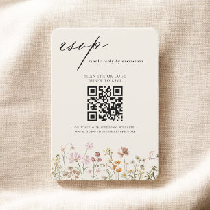 Bröllop OSA för WildblomBoho QR-kod Inbjudningar