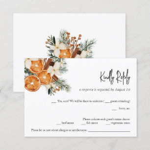Bröllop OSA för Winter Boho-blommigt Inbjudningar