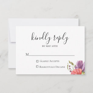 Bröllop OSA för Wispy-Blommigt Kort