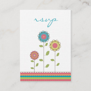 Bröllop OSA - Girly Modern Vector Flowers Tilläggskort