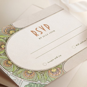 Bröllop OSA Infoga Vintage Art nouveau av Mucha I Inbjudningar