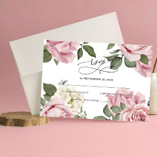 Bröllop OSA-kort för elegant Blommigt Ro OSA Kort