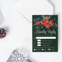 Bröllop OSA-kort för elegantens Blommigt-Grönt