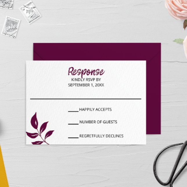 Bröllop OSA-kort för guld Löv OSA Kort (Skapare uppladdad)