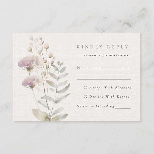 Bröllop OSA-kort för  rosor Tilläggskort (Framsida)