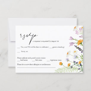 Bröllop OSA-kort för Wildblommor Inbjudningar