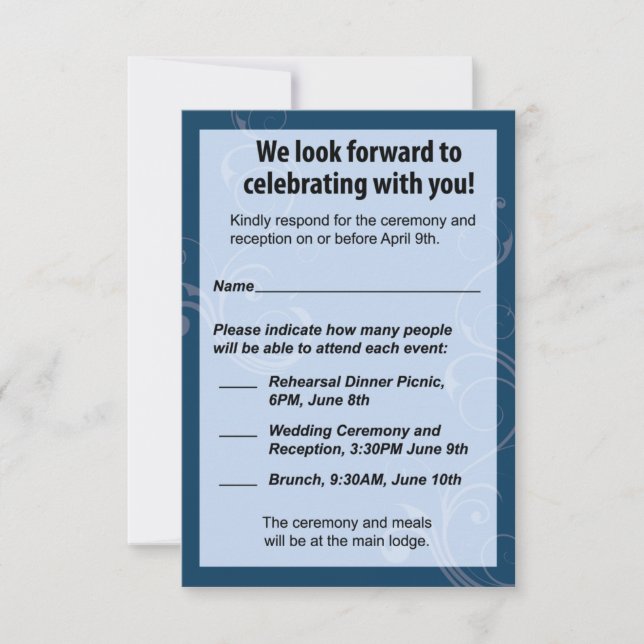 Bröllop OSA-kort OSA Kort (Framsida)