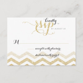 Bröllop OSA-kortet Guld Glamor Chevron Glitter OSA Kort