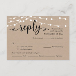 Bröllop OSA, måltider, Kraft String Ljus Tilläggskort