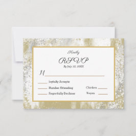 Bröllop OSA Meal Response Elegant Silver Guld Kort