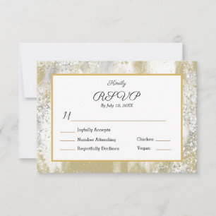 Bröllop OSA Meal Response Elegant Silver Guld Kort