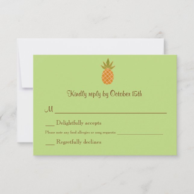 Bröllop OSA med tvåsidig ananas Kort (Framsida)