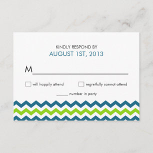 Bröllop OSA Modern Chevron Zigzag Kort