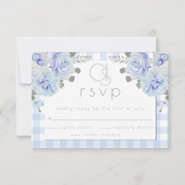Bröllop OSA | Monogram Blue Gingham Blommigt