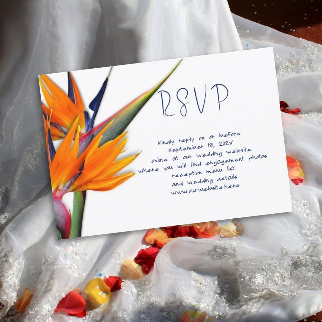 Bröllop OSA Online Bird of paradise Reply Cards Inbjudningar (Skapare uppladdad)