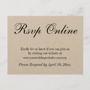 Bröllop OSA Online Enkel Elegant Kraft Papper Tilläggskort