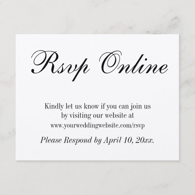 Bröllop OSA Online Enkel Elegant Kraft Papper Tilläggskort (Framsida)