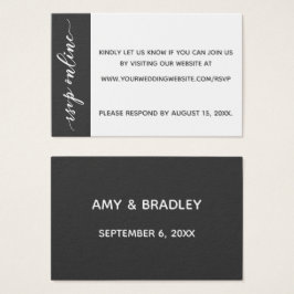 Bröllop OSA Online Infoga Mörk Grått & vit Visitkort
