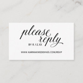 Bröllop OSA Online-kort | Elegant Swirls Black Tilläggskort