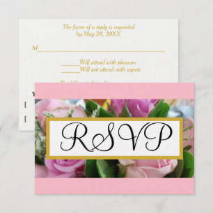 Bröllop OSA:Pastel Rosa ros Guld OSA Kort
