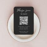 Bröllop OSA | QR Code Modern Snyggt Black Tilläggskort<br><div class="desc">Kortet för bröllop OSA i snyggt i ett modernt, minimalistiskt utformat stil med en elegant naturskripttypografi i klassiskt vitt på svart, med ett informellt stil-handskriftsteckensnitt. Texten kan enkelt vara personlig med namn, bröllop webbplats, skannerbar QR-kod och ett unikt bröllop-format som kan ge dina vänner och din familj behålla om din...</div>