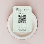 Bröllop OSA | QR-kod Modern Minimal Sage-Grönt Tilläggskort<br><div class="desc">Kort för bröllop OSA av snyggt i ett modernt, minimalistiskt utformat stil med en elegant naturskripttypografi i sage grönt, med ett informellt handskriftsteckensnitt i stil. Texten kan enkelt vara personlig med namn, bröllop webbplats, skannerbar QR-kod och ett unikt bröllop-format som kan ge dina vänner och din familj behålla om din...</div>