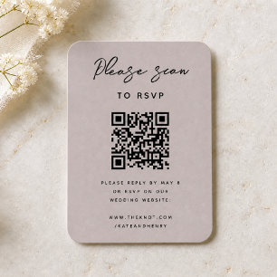 Bröllop OSA   QR-kod Modern Minimalist Dusky Tilläggskort