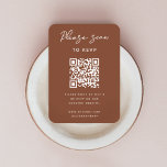 Bröllop OSA | QR-kod Modern Terracotta Rust Tilläggskort<br><div class="desc">Kort för bröllop OSA av snyggt i ett modernt, minimalistiskt utformat stil med en elegant naturskripttypografi i terracotta bränd orange, med ett informellt handskriftsteckensnitt i stil. Texten kan enkelt vara personlig med namn, bröllop webbplats, skannerbar QR-kod och ett unikt bröllop-format som kan ge dina vänner och din familj behålla om...</div>