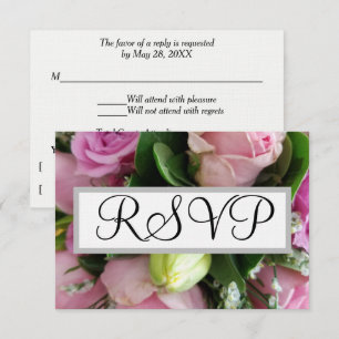 Bröllop OSA Rosa ros Kort