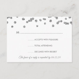 bröllop OSA Silver Faux Glitter confetti  Kort