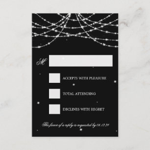 Bröllop OSA Sparkling String Black Kort