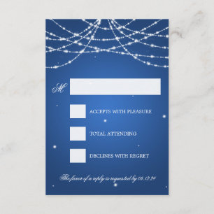 Bröllop OSA Sparkling String Blue Kort