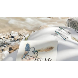 Bröllop OSA Svara Dragonfly Mating Kärlek Heart Inbjudan Vykort