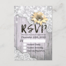 Bröllop OSA Svara Snöre Solros Barn Wood Ljus Kort