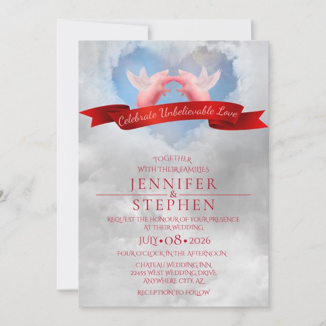 Bröllop-otroliga Kärlek Inbjudningar (Framsida)
