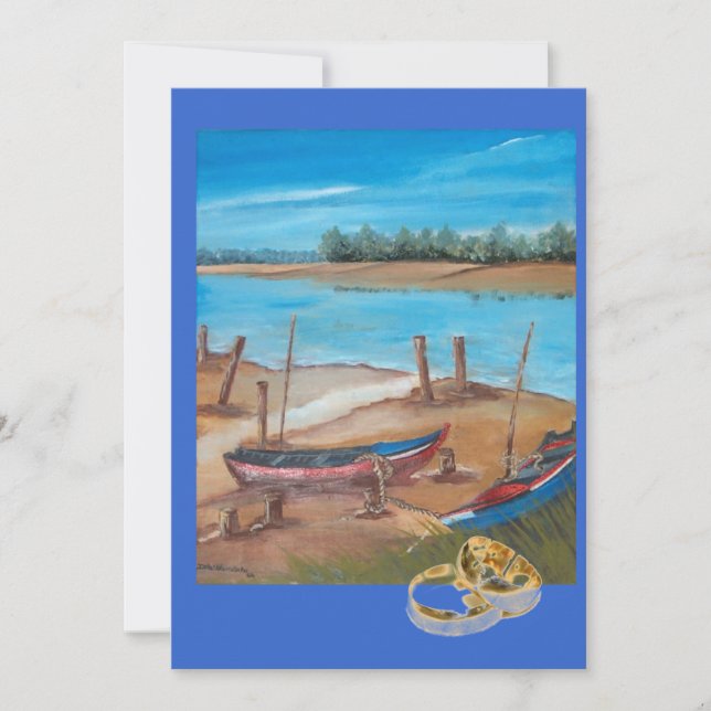 bröllop på båt inbjudningar (Framsida)