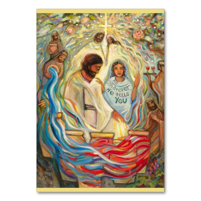 Bröllop på Cana Prayer Card, John 2 Bordsnummer (Framsidan)