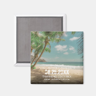 Bröllop på Destination Tropisk Strand Spara Datum Magnet