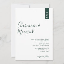Bröllop på med minimalistisk Emerald Grönt