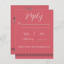 Bröllop på semester vid stugan - svarskort