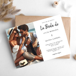 Bröllop på spanska | Kalligrafi La Boda De Photo Inbjudningar