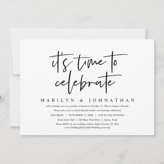 Bröllop på sparka, det är dags att fira inbjudningar (Framsida)