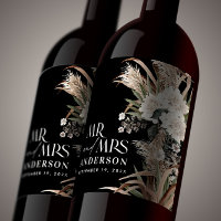 Bröllop pampas eucalyptus modern mr och Mrs party