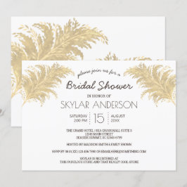 Bröllop Pampas Grass Tan on White Möhippa Inbjudningar