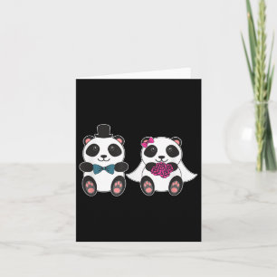 Bröllop Panda Bear Bride Groom Married Honeymoon M Kort