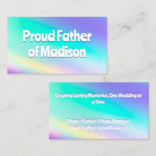 Bröllop Pappa i Briden (Fram/baksida)