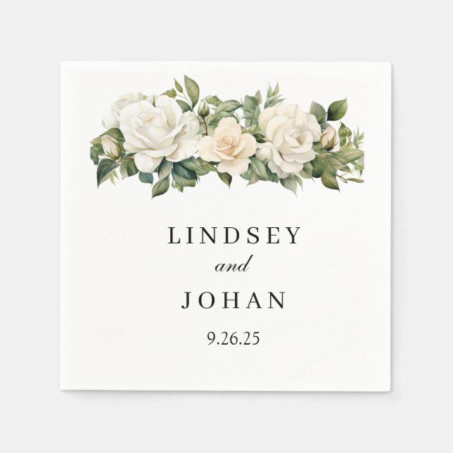 Bröllop Pappra Napkins Pappersservett (Framsidan)